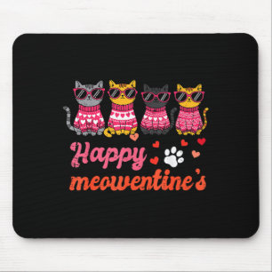 Valentines Day Cats Happy Meowentines Kitten Women Mouse Pad