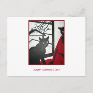 Valentine's Day Cats Holiday Postcard