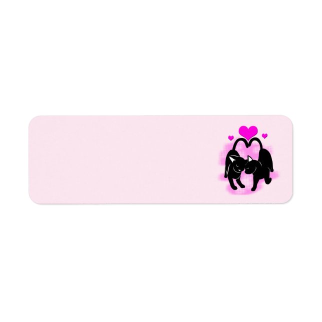 Valentines Day Cats Return Address Label (Front)