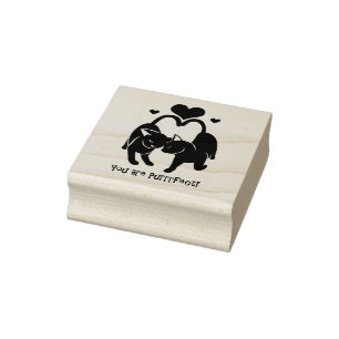 Valentine's Day Cats Rubber Stamp