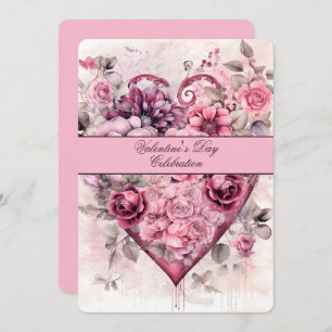 Valentine's Day Celebration Floral Heart Wreath