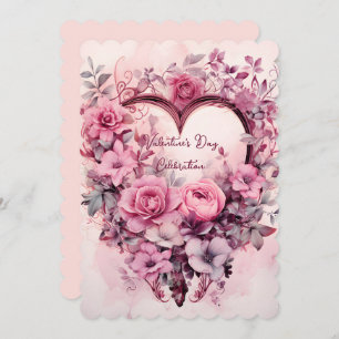 Valentine's Day Celebration Floral Heart Wreath