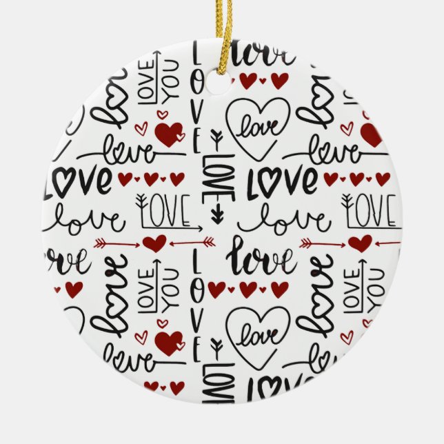 Valentines Day Ceramic Ornament (Front)