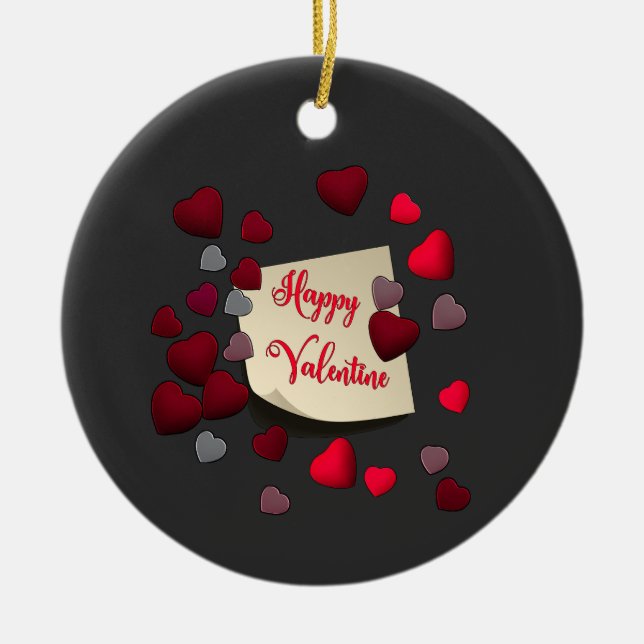 Valentine's Day   Ceramic Ornament  (Front)