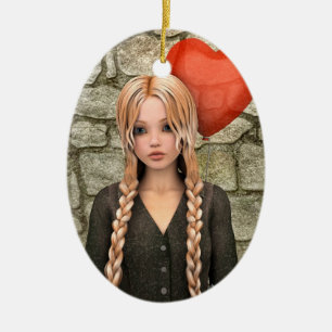 Valentines Day Ceramic Tree Decoration