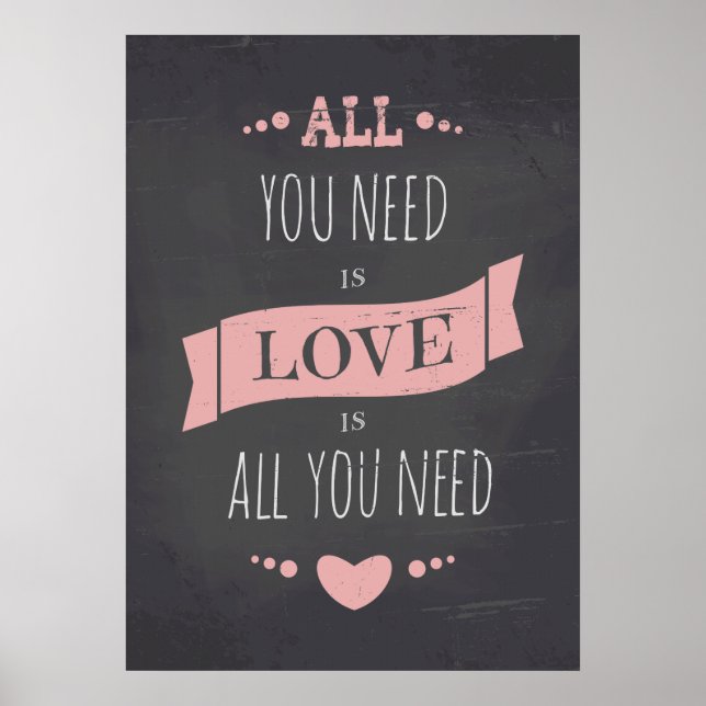 Valentine's Day Chalkboard Style Poster (Front)