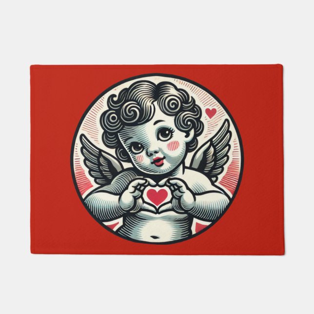 Valentine's day Cherub Cupid Angel                 Doormat (Front)