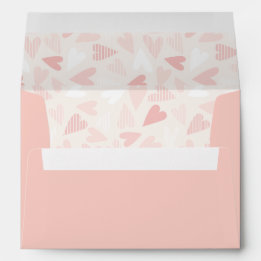 Valentine's Day Chic Pink Hearts Envelope