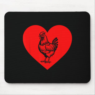 Valentines Day Chicken Farmers Funny Chicken Heart Mouse Pad