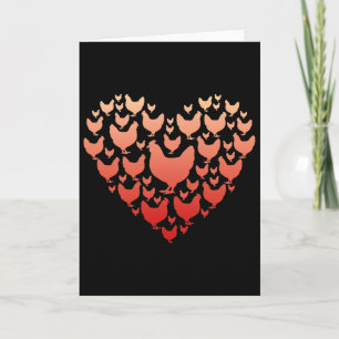 Valentines Day Chicken Heart Family Funny Chicken  Card