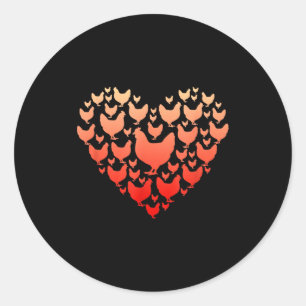 Valentines Day Chicken Heart Family Funny Chicken  Classic Round Sticker