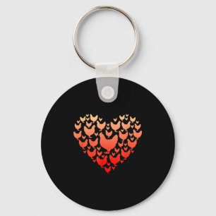 Valentines Day Chicken Heart Family Funny Chicken Key Ring