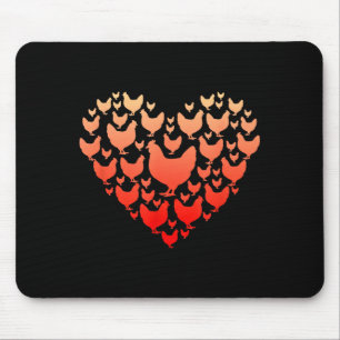 Valentines Day Chicken Heart Family Funny Chicken Mouse Pad