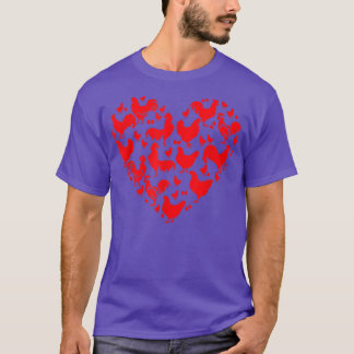 Valentines Day Chicken Heart Funny Animal Farmer L T-Shirt