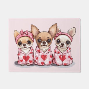 Valentines Day Chihuahua Dogs Doormat