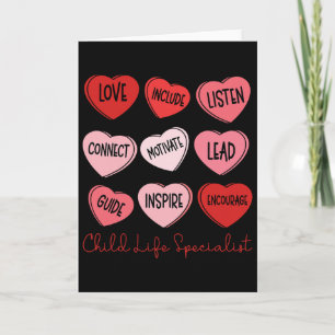 Valentine's Day Child Life Specialist Cute Hearts Card