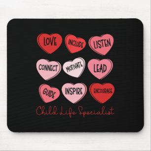 Valentine's Day Child Life Specialist Cute Hearts  Mouse Pad