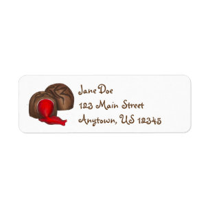 Valentine's Day Chocolate Cherry Cordial Candy Return Address Label