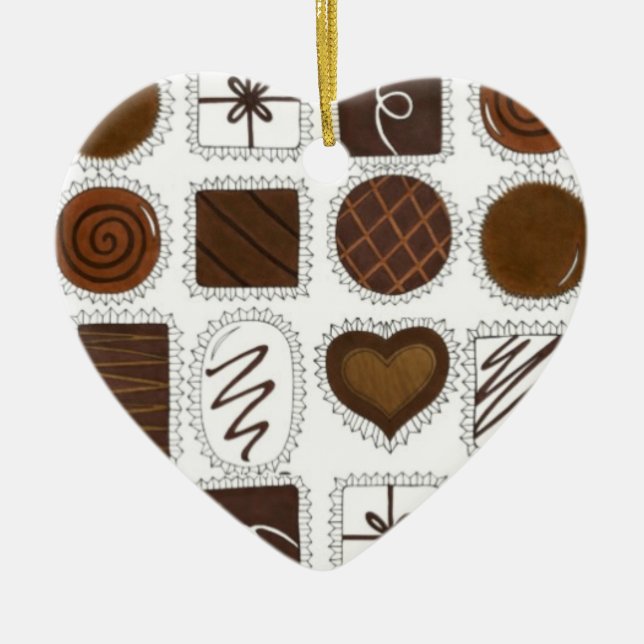 Valentine's Day Chocolates Chocoholic Bon Bons Ceramic Ornament (Front)