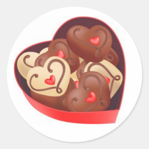 Valentine's Day/Chocolates Classic Round Sticker