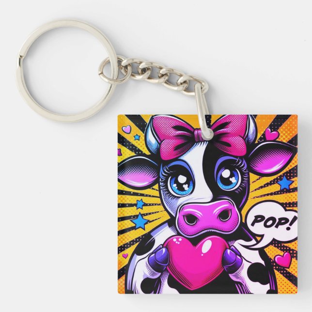 VALENTINE'S DAY CLASSIC ROUND STICKER KEY RING (Front)