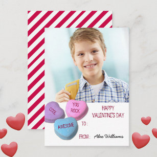 Valentine's Day Classroom Boy Custom Photo Note Card