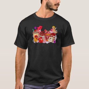 Valentine's Day Coffee Drink Couple Loves Pink Cho T-Shirt