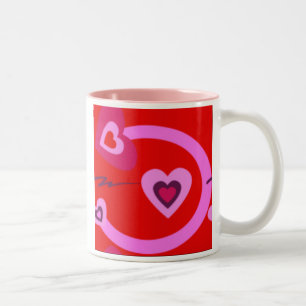 VALENTINE'S DAY COFFEE MUGS - HEART - PINK - RED