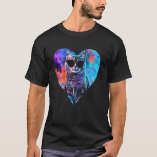 Valentine's Day Colourful Heart Sunglasses Cute Ca T-Shirt