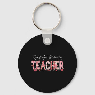 Valentine's Day Computer Science Teacher Teaching  Key Ring