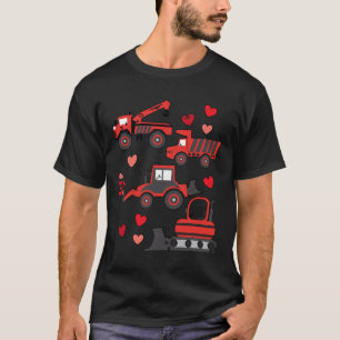 Valentines Day Construction Trucks Funny Trucks Va T-Shirt