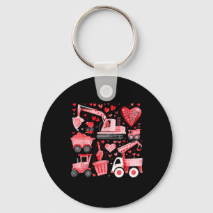 Valentines Day Construction Trucks Loads Of Love T Key Ring