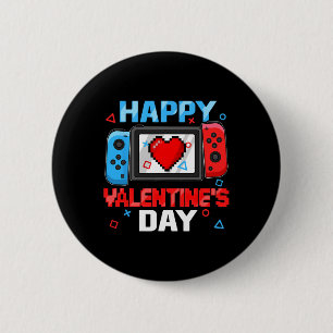 Valentines Day Controller Video Game Heart Boy Tod 6 Cm Round Badge