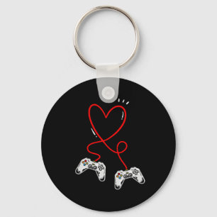 Valentines Day Controllers Heart Video Game Gamer Key Ring