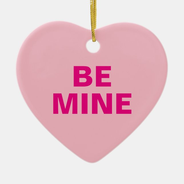 Valentine's Day Conversation Heart Ceramic Tree Decoration (Front)