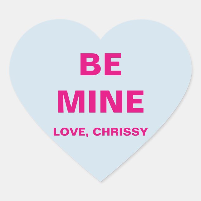 Valentine's Day Conversation Heart Heart Sticker (Front)