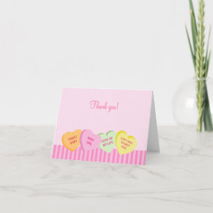 Valentine's Day Conversation Heart Thank you note Card
