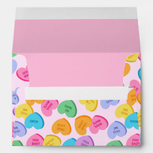 Valentine's day conversation hearts love quotes envelope