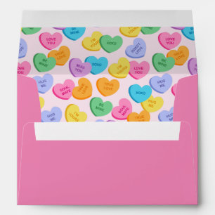 Valentine's day conversation hearts love quotes envelope