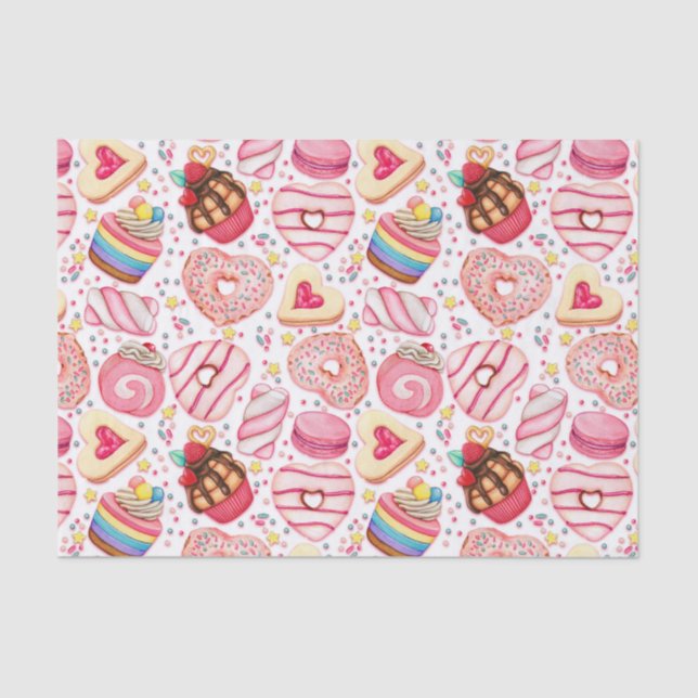 Valentine's Day Cookies and Cupcakes  Tissue Paper (Front)