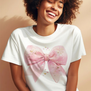 Valentine's Day Coquette Bow shirt, Pink Bow Shirt