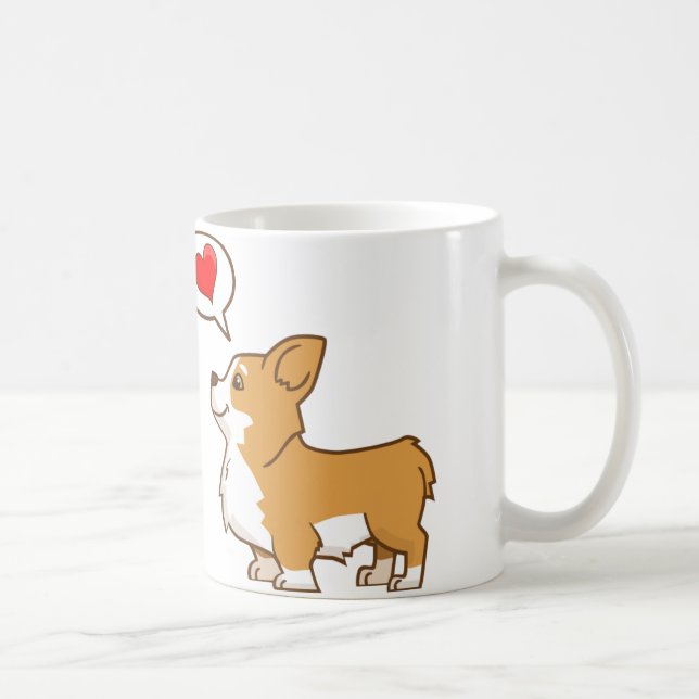 Valentine's Day Corgi Coffee Mug (Right)