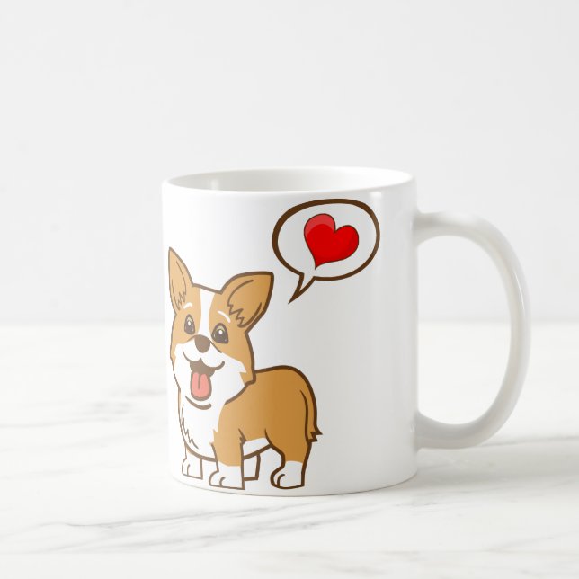 Valentine's Day Corgi Heart Coffee Mug (Right)