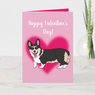 Valentines Day Corgi  Holiday Card