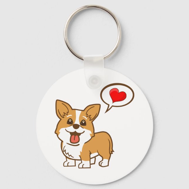 Valentine's Day Corgi Keychain (Front)
