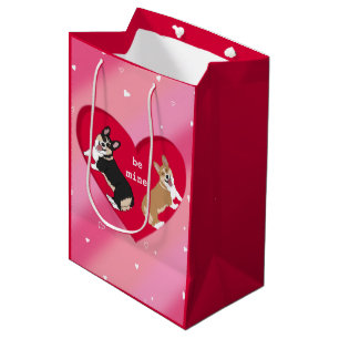 Valentines Day Corgi Medium Gift Bag