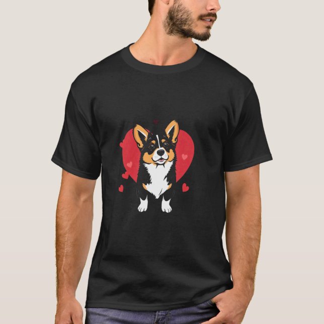 Valentine's Day Corgi T-Shirt (Front)