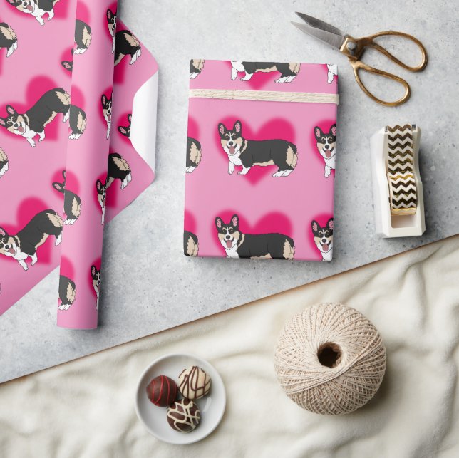 Valentines Day Corgi  Wrapping Paper (Crafts)