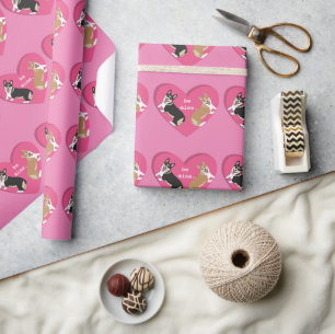 Valentines Day Corgis Wrapping Paper