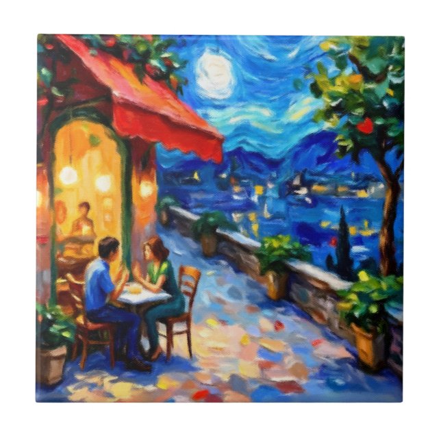 Valentine's Day Couple Ceramic Tile (Front)